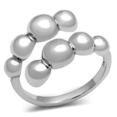 Fashnzfab High Polished (no Plating) Stainless Steel Ring With No Stone In Silver