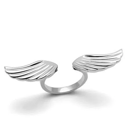 Fashnzfab High Polished (no Plating) Stainless Steel Ring With No Stone In Silver