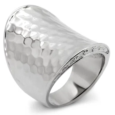 Fashnzfab High Polished (no Plating) Stainless Steel Ring With No Stone In Silver