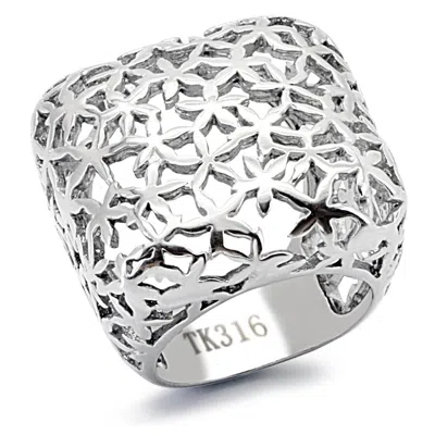 Fashnzfab High Polished (no Plating) Stainless Steel Ring With No Stone In Pink