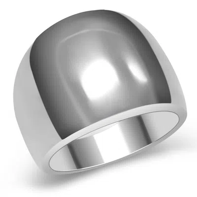 Fashnzfab High Polished (no Plating) Stainless Steel Ring With No Stone In Orange