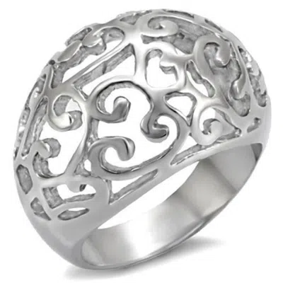 Fashnzfab High Polished (no Plating) Stainless Steel Ring With No Stone In Purple
