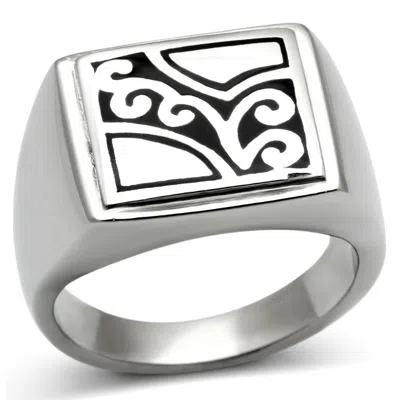 Fashnzfab High Polished (no Plating) Stainless Steel Ring With No Stone In Silver