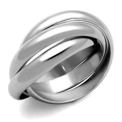 Fashnzfab High Polished (no Plating) Stainless Steel Ring With No Stone In Silver