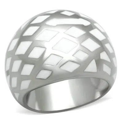 Fashnzfab High Polished (no Plating) Stainless Steel Ring With No Stone In Silver