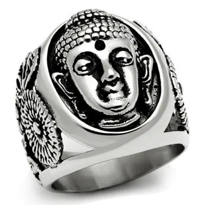 Fashnzfab High Polished (no Plating) Stainless Steel Ring With No Stone In Silver