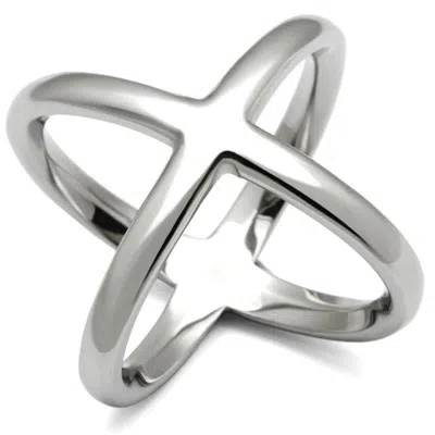 Fashnzfab High Polished (no Plating) Stainless Steel Ring With No Stone In White