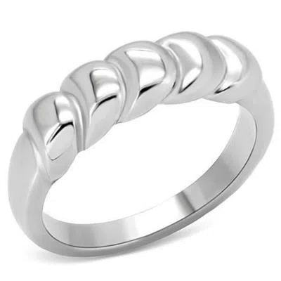 Fashnzfab High Polished (no Plating) Stainless Steel Ring With No Stone In White