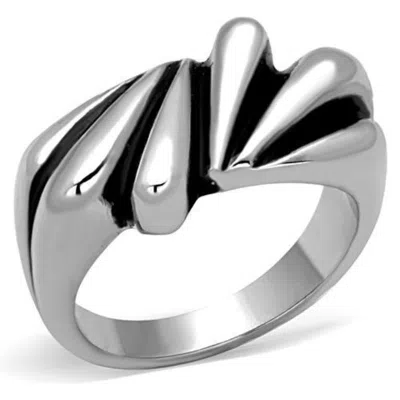 Fashnzfab High Polished (no Plating) Stainless Steel Ring With No Stone In White