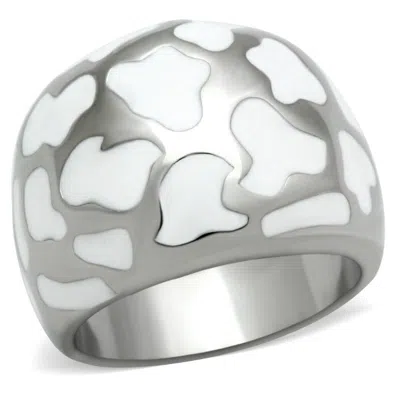 Fashnzfab High Polished (no Plating) Stainless Steel Ring With No Stone In White