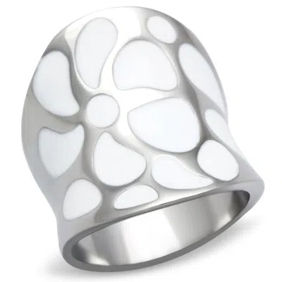 Fashnzfab High Polished (no Plating) Stainless Steel Ring With No Stone In White