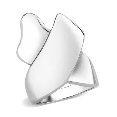 Fashnzfab High Polished (no Plating) Stainless Steel Ring With Nostone In No Stone In Metallic