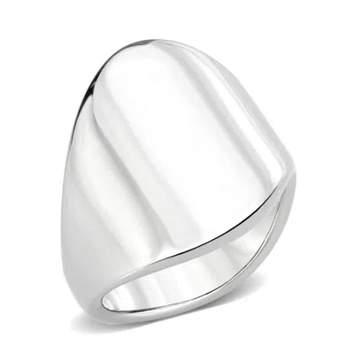 Fashnzfab High Polished (no Plating) Stainless Steel Ring With Nostone In No Stone In Silver