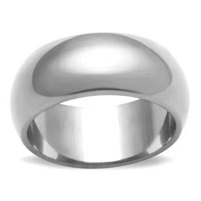 Fashnzfab High Polished Stainless Steel Wide Band Ring In Green