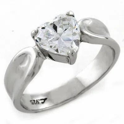 Fashnzfab High-polished 925 Sterling Silver Ring With Aaa Grade Cz In Clear In Multi
