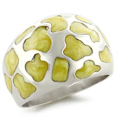 Fashnzfab High-polished 925 Sterling Silver Ring With Epoxy In Peridot In Multi