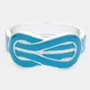 Fashnzfab Hinged Enamel Bracelet Blue In Blue
