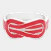 Fashnzfab Hinged Enamel Bracelet Coral In Pink