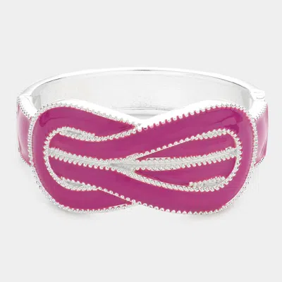 Fashnzfab Hinged Enamel Bracelet Purple