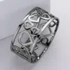 Fashnzfab Hinged Heart Metal Bangle Bracelet Black, Hematite In Multi