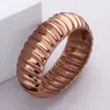 Fashnzfab Hinged Metal Bangle Bracelet - Copper In Brown