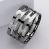 Fashnzfab Hinged Metal Bangle Bracelet - Hematite In Brown
