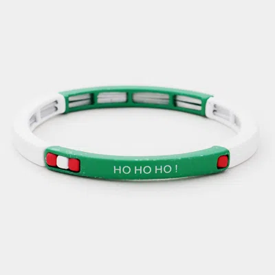 Fashnzfab Ho Ho Ho Message Stretch Bracelet Multi In Green