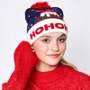 Fashnzfab Hohoho Message Santa Claus Pom Pom Beanie Hat In Blue