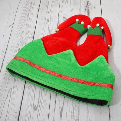 Fashnzfab Holiday Festive Plush Elf Jingle Bell Hat In Multi