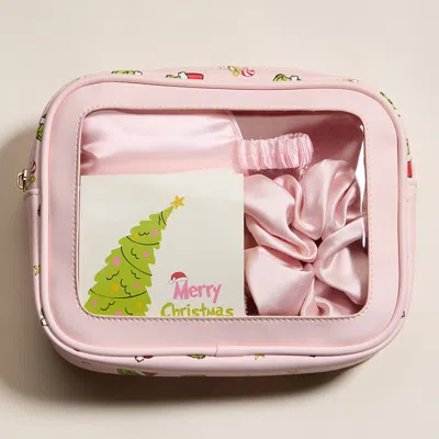 Fashnzfab Holiday Green Monster Face Pattern Complete Gift Set In Pink