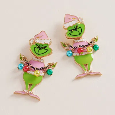 Fashnzfab Holiday Green Monster With Ornament Earrings In Multi