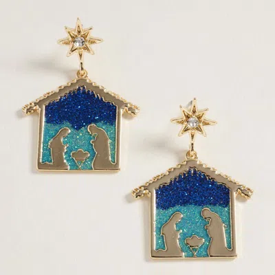 Fashnzfab Holiday Native Scene Dangle Earrings In Gold