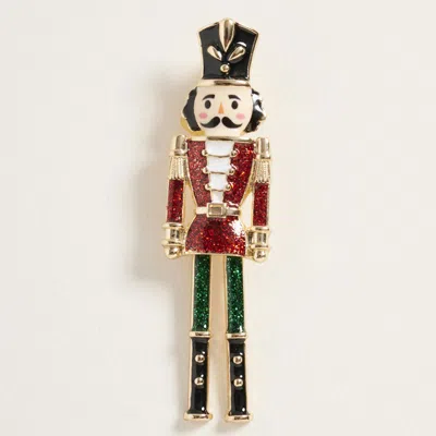 Fashnzfab Holiday Nutcracker Soldier Pin Brooch In Multi