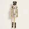 Fashnzfab Holiday Nutcracker Soldier Pin Brooch In Silver