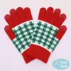 Fashnzfab Holiday Plaid Pattern Smart Touch Winter Gloves In Red