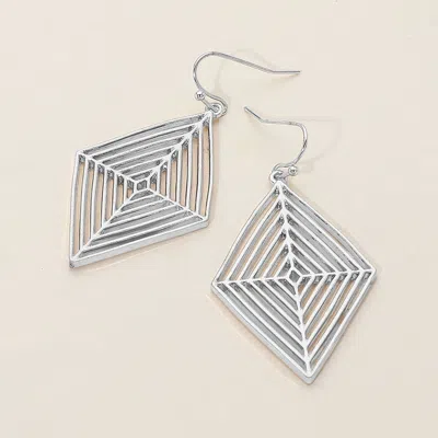 Fashnzfab Holiday Puppy Dangle Earrings In Silver