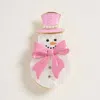 Fashnzfab Holiday Snowman Pin Brooch In Pink