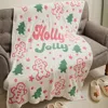 Fashnzfab Holly Jolly Gingerbread Christmas Tree Blanket In Pink