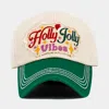 Fashnzfab Holly Jolly Vibes Message Embroidered Christmas Vintage Baseball Cap In Multi