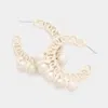 Fashnzfab Hologram Ball Pointed Colored Chain Hoop Earrings In Multi