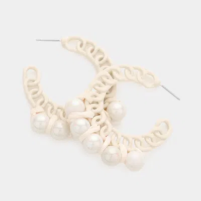 Fashnzfab Hologram Ball Pointed Colored Chain Hoop Earrings In Multi