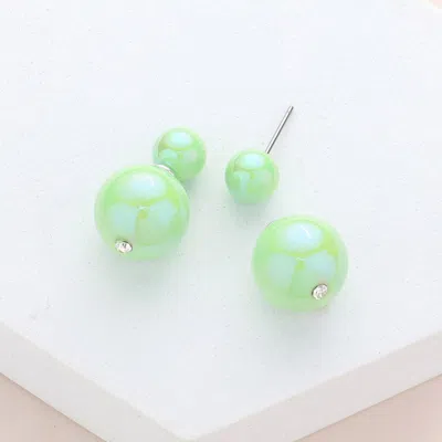Fashnzfab Hologram Ball Stud Double Sided Peekaboo Earrings In Multi