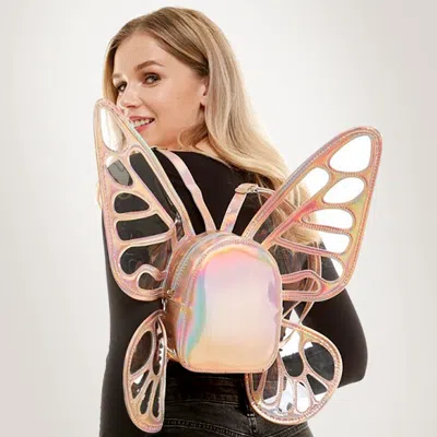 Fashnzfab Hologram Butterfly Backpack Bag In Multi