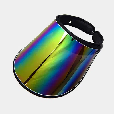 Fashnzfab Hologram Fashion Visor Sun Hat In Black