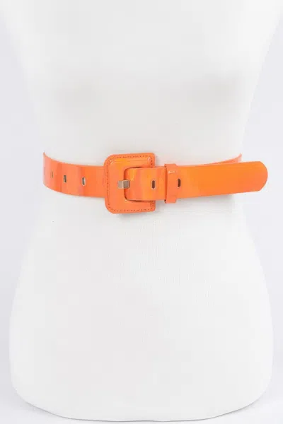 Fashnzfab Holograme Metallic Belt In Orange
