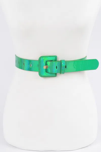 Fashnzfab Holograme Metallic Belt In White