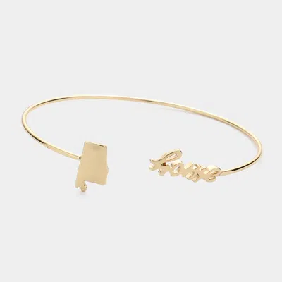 Fashnzfab Home Message Alabama State Map Tip Cuff Bracelet In Gold