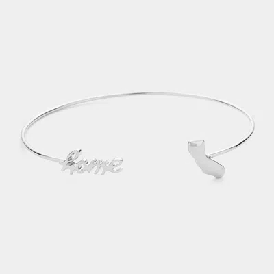 Fashnzfab Home Message California State Map Tip Cuff Bracelet In Metallic