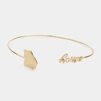 Fashnzfab Home Message Georgia State Map Tip Cuff Bracelet Gold