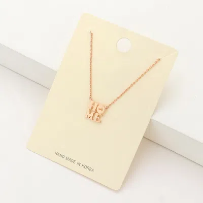 Fashnzfab Home Message Plate Pendant Necklace In Gold